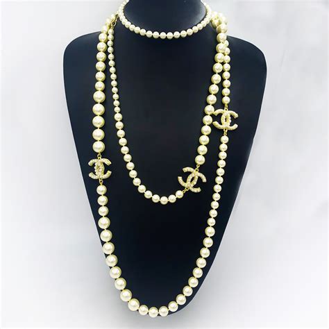 chanel coco pearl necklace|chanel pearl necklace price list.